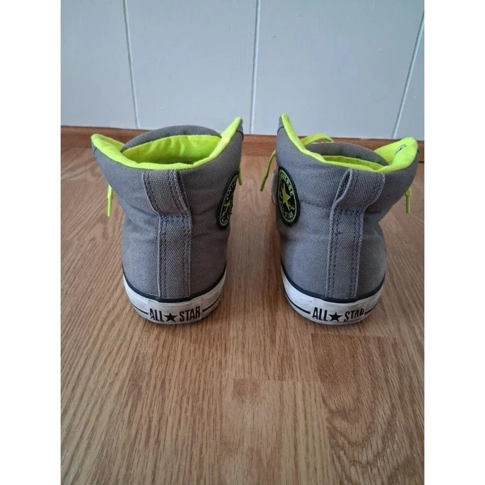 Converse All Star Chuck Taylor Mens 11 gray lime green mid top